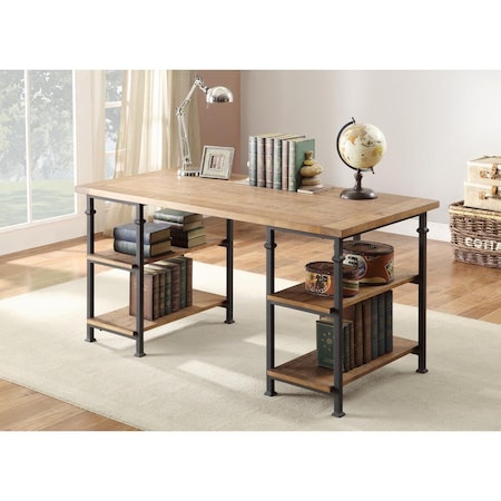 Home Elegance 30 x 28 x 60 in. Factory Writing Desk - Rustic Brown 3228-15